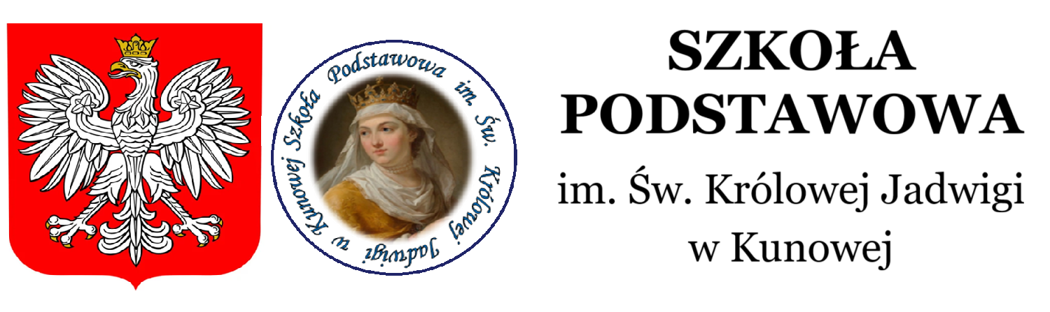 Logo Szkoły Podstawowej im. Św. Królowej Jadwigi w Kunowej